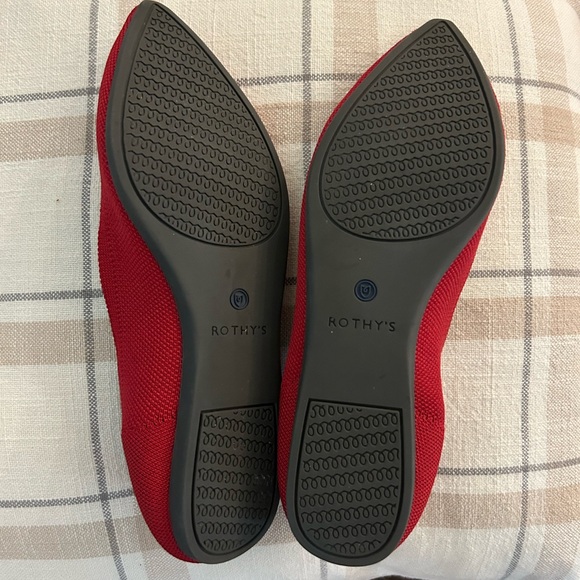 Rothy’s The Point Pointed Toe Ballet Flats Chili Red - Picture 4 of 5